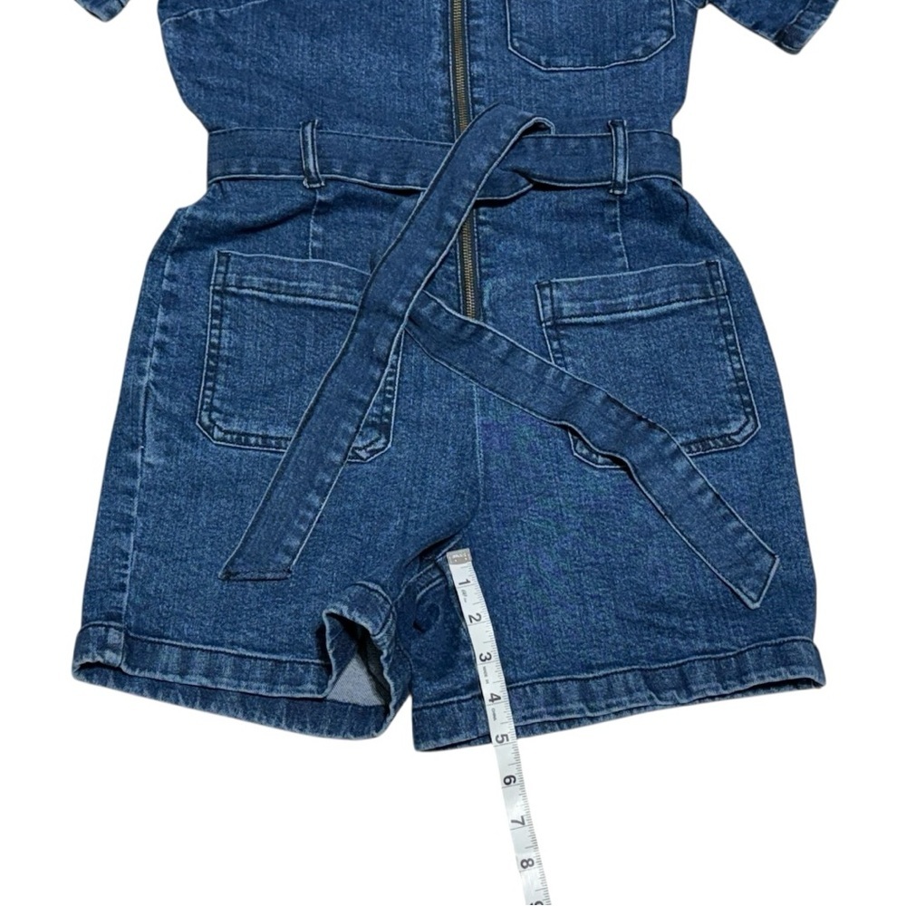 Bagatelle Collection‎ Denim Utility Romper Women’s Size 27 Belted Zip-Front - Picture 7 of 11